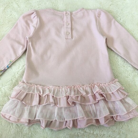 Gucci Baby Girl Light Pink Long Sleeve Guccisima Ruffle Dress Size 9-12 Months - Picture 11 of 14